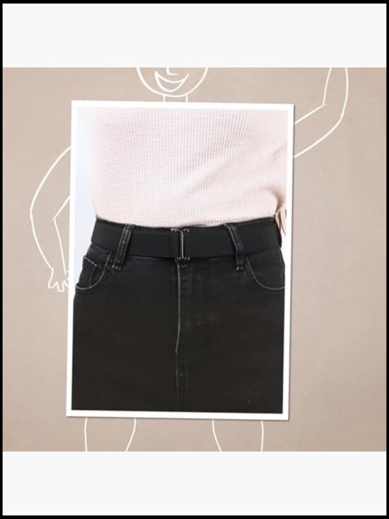 No Show Invisible Elastic Belt with Flat Buckle for Women Men main image 4